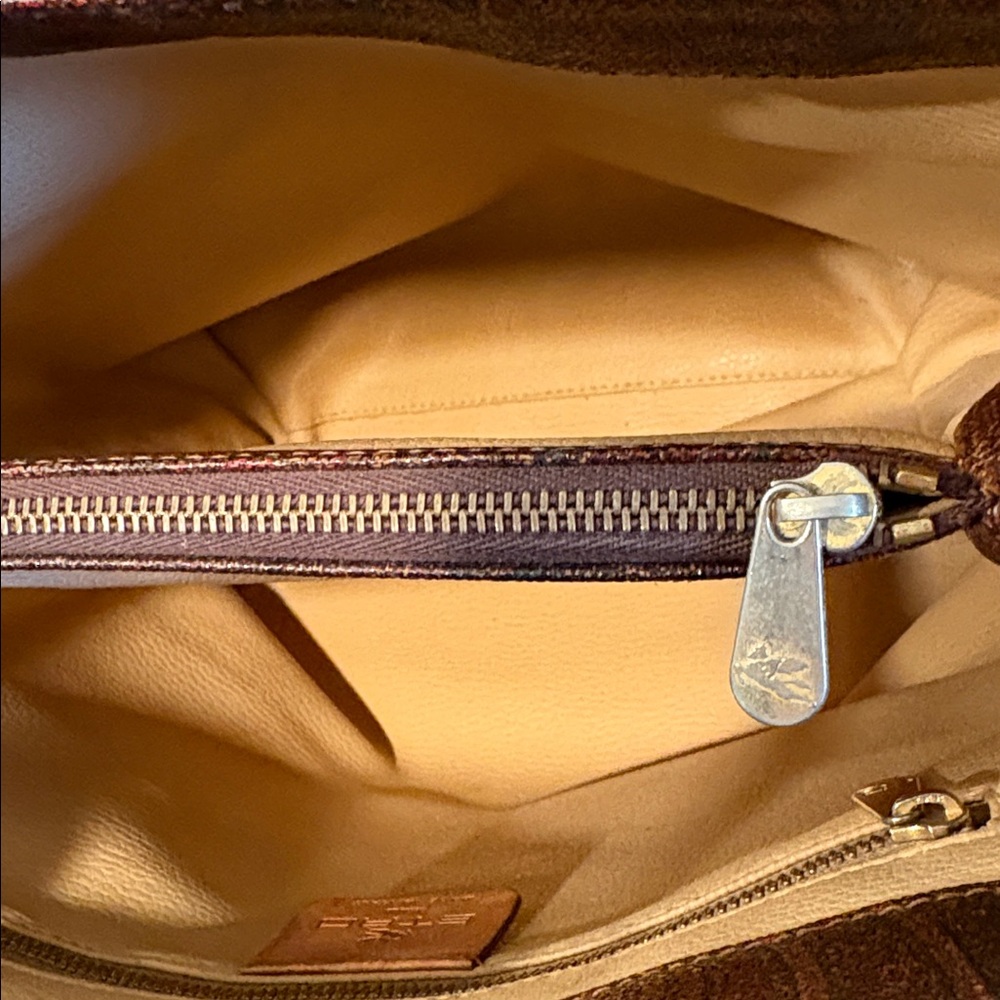 [Etro] Paisley Medium Leather Top Handle Tote Bag Handbag Purse, Brown/Red - Picture 13 of 13